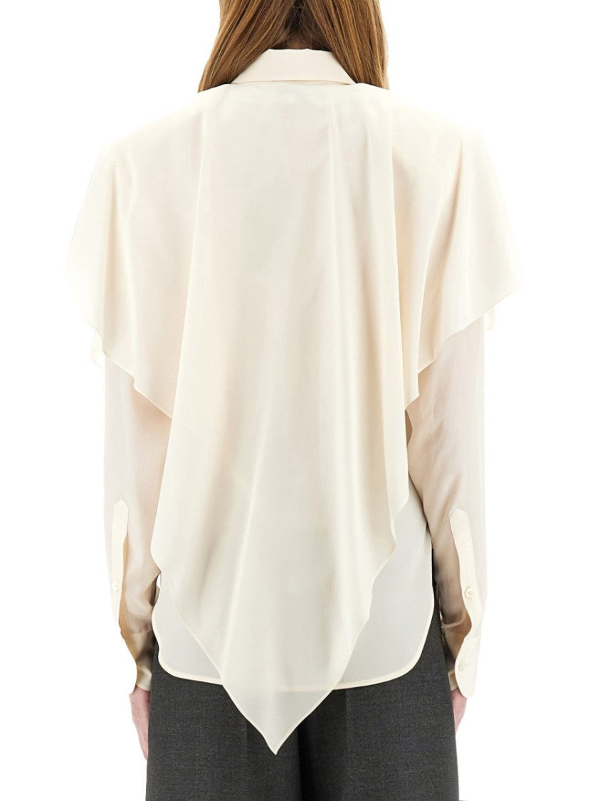 Semi-Transparent Shirt With Layered Panel