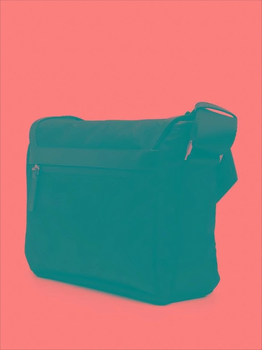 Embossed Polyamide Crossbody Bag with Metallic Buckle