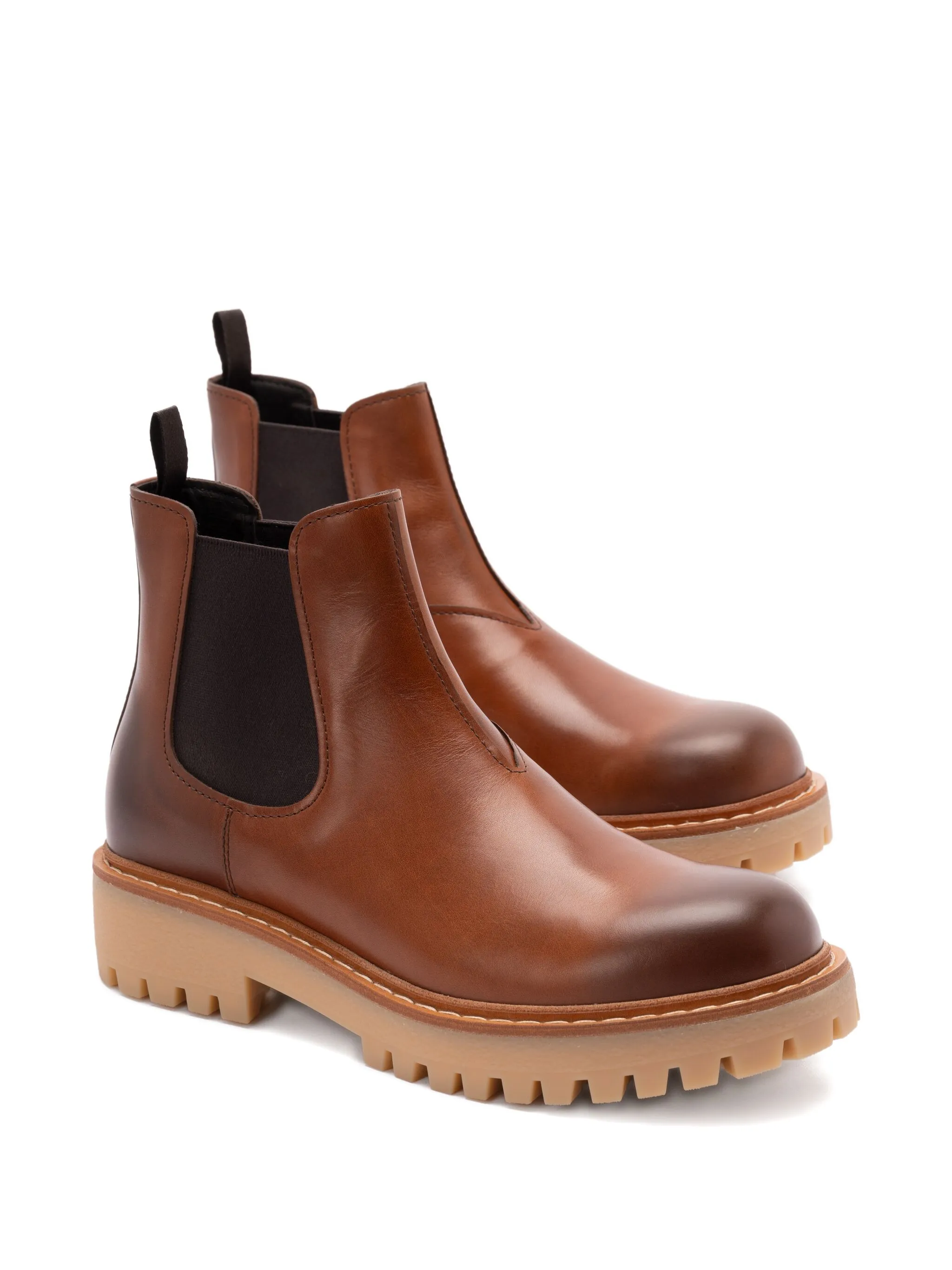 Rich Brown Tronchetti Polished Leather Boots
