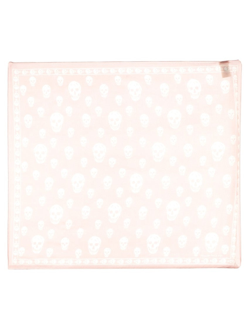 Silk Scarf With Subtle Skull Pattern
