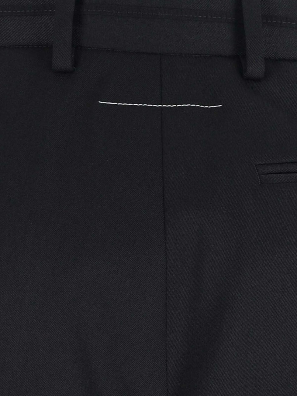 Wide-Leg Black Wool Blend Trousers