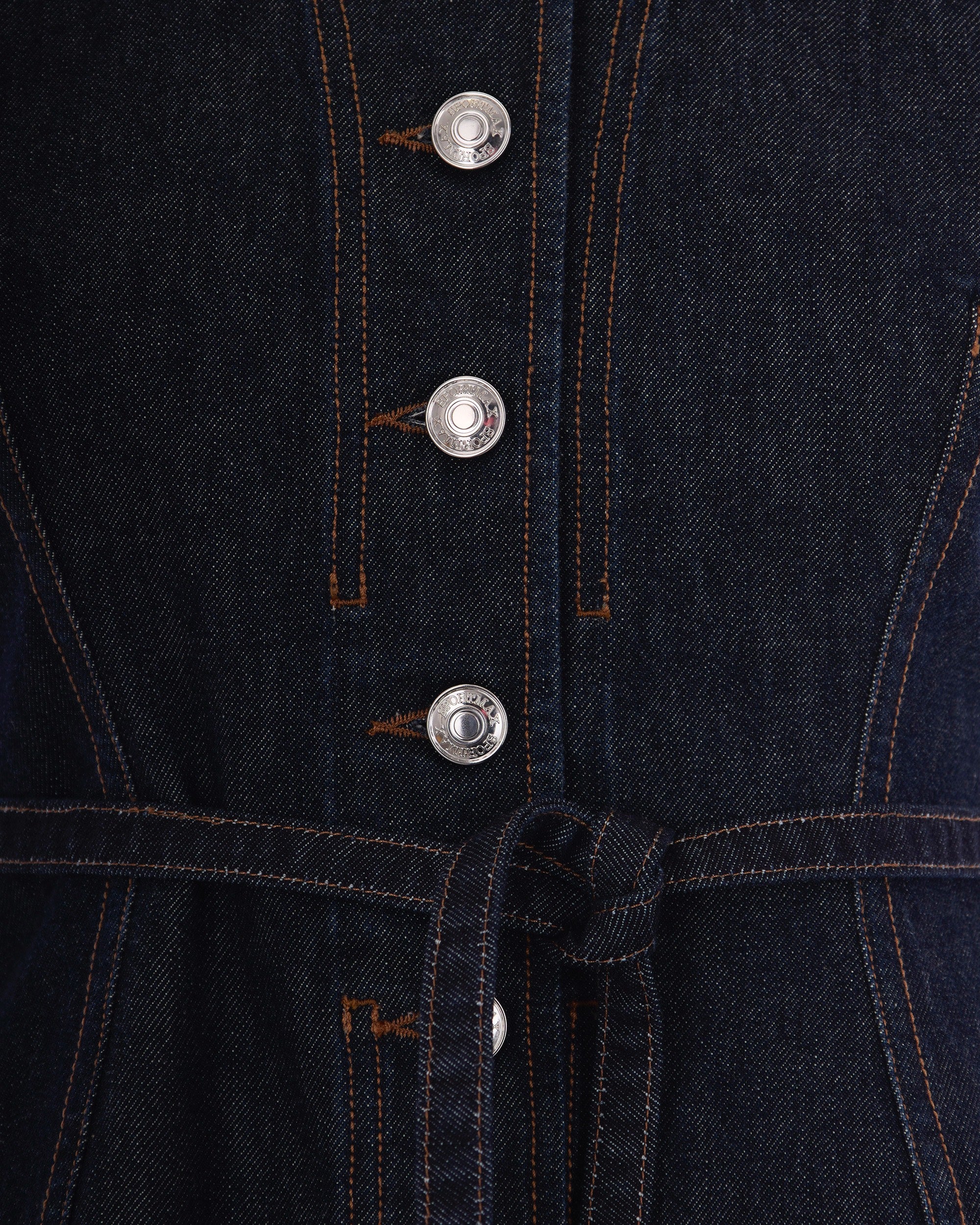 Sleeveless top in authentic indigo denim