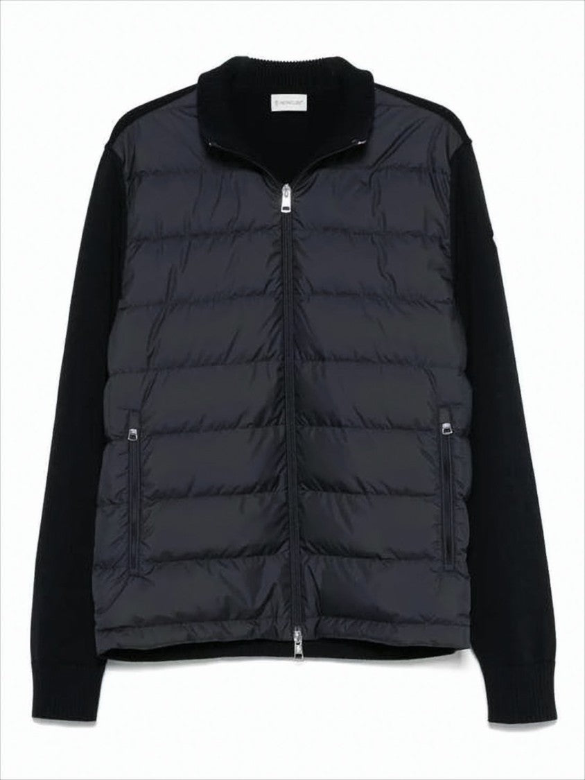 Quilted Padded Jacket with Knitted Accents