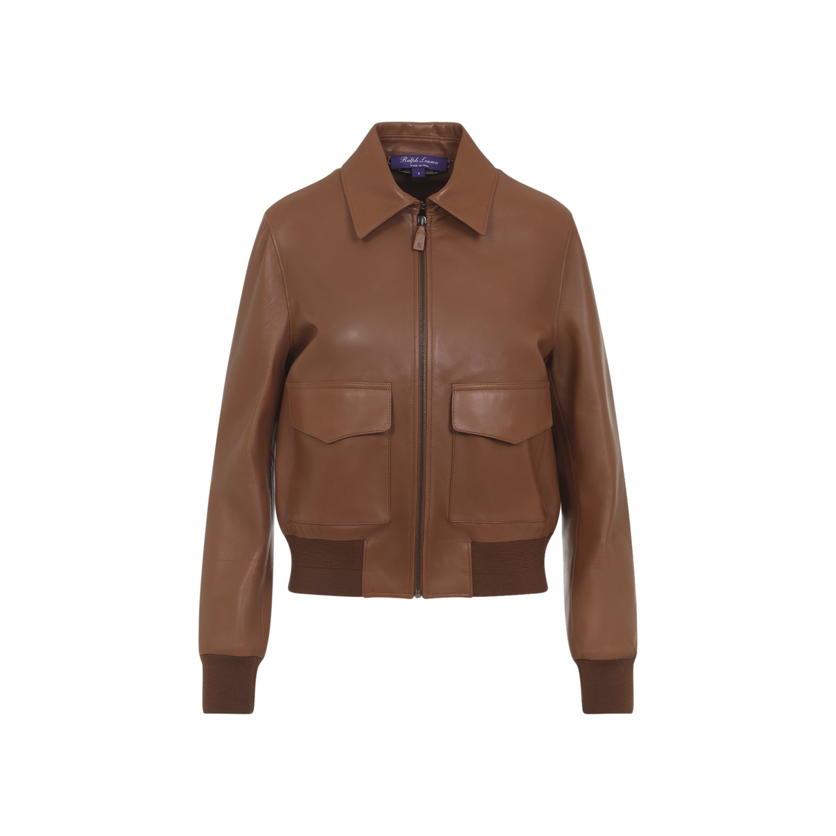 Smooth Lamb Leather Jacket with Classic Collar