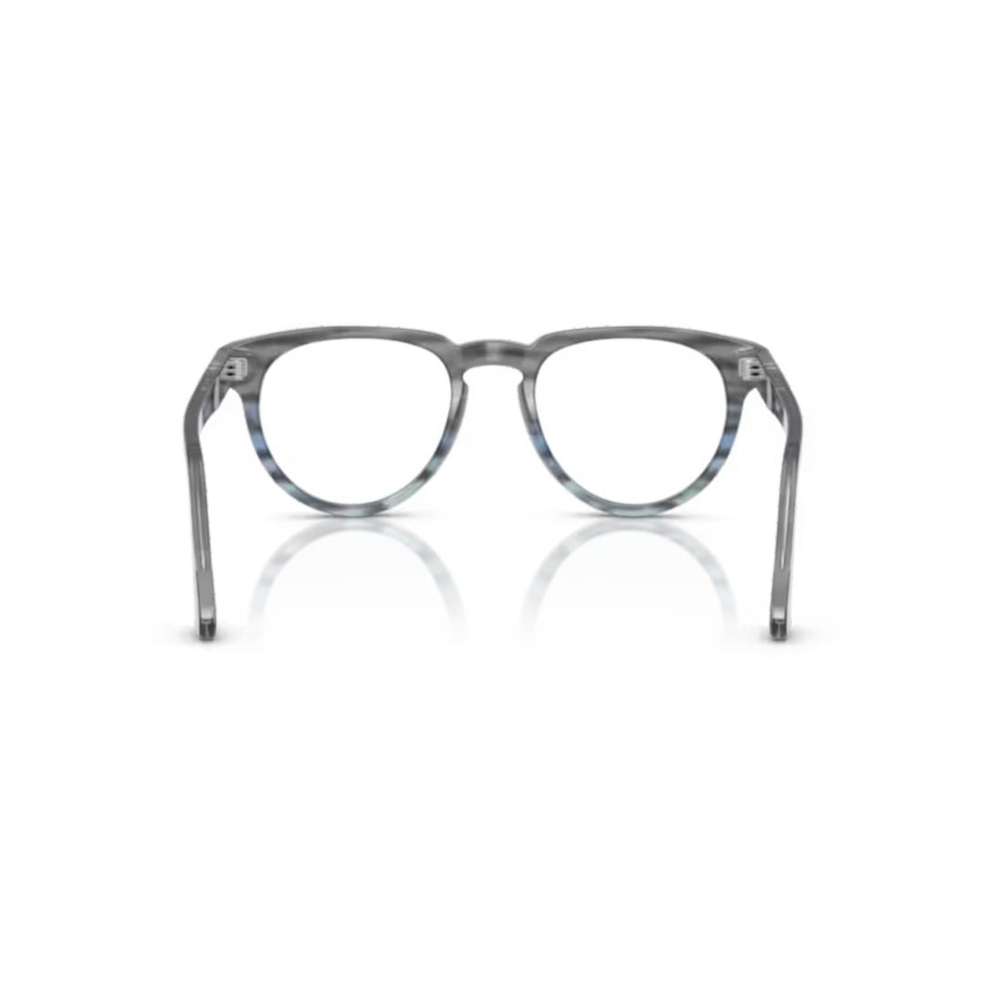 0po3377v Translucent Grey Acetate Eyeglasses with Blue Accents