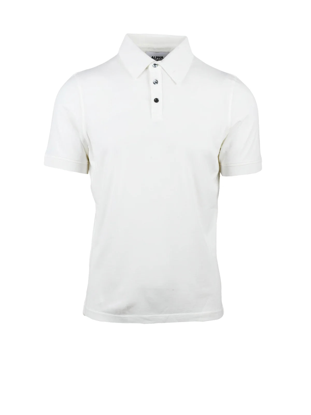 White Cotton Elastane Stretch Polo