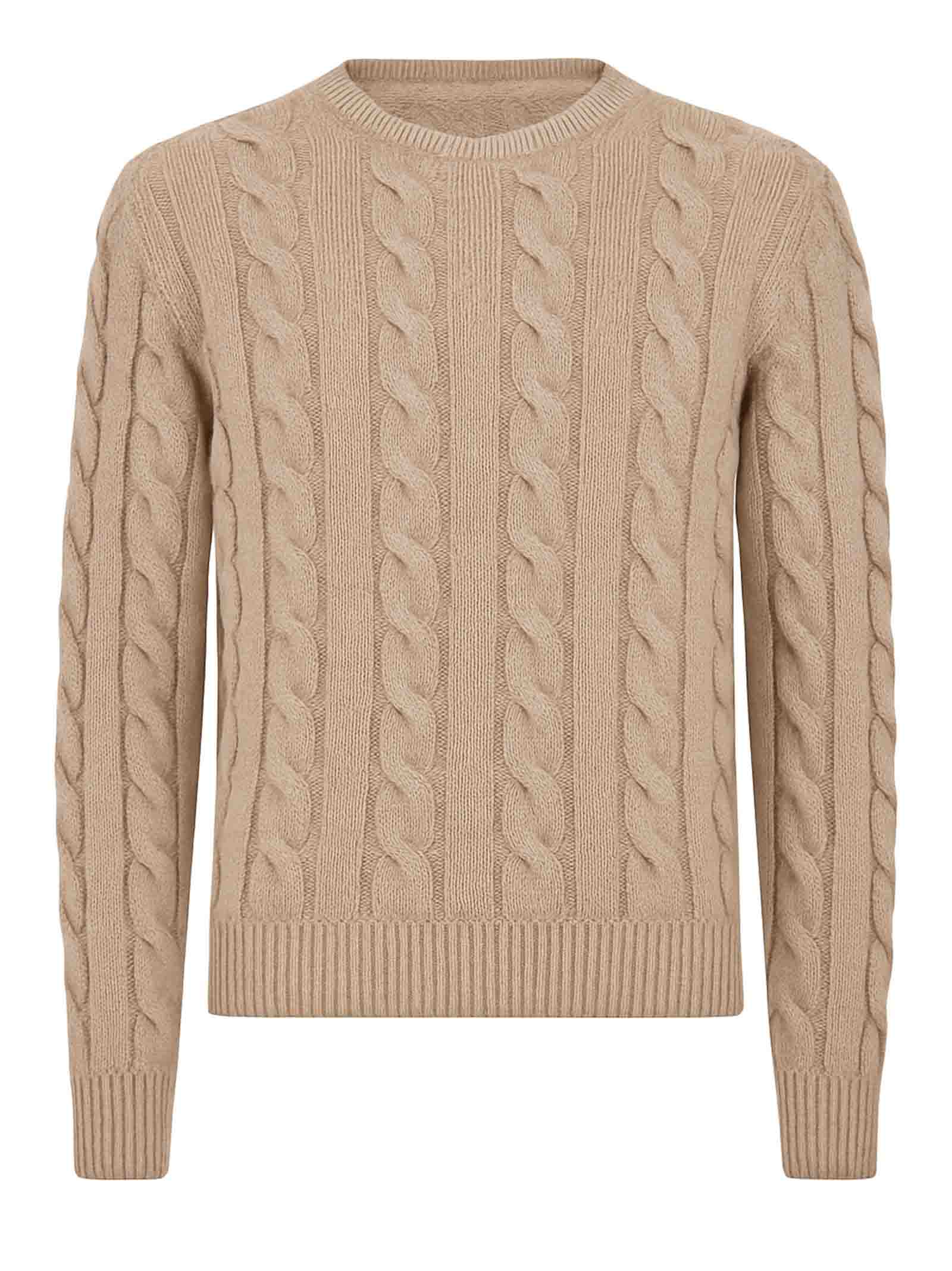 Sweter z kaszmiru w warkoczowy splot
