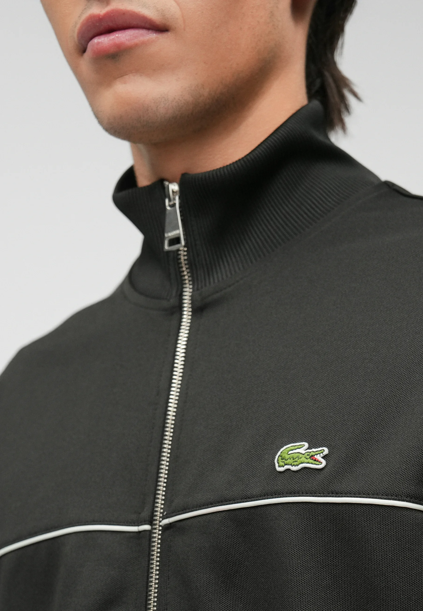 Black Cotton Zip Up Sweatshirt