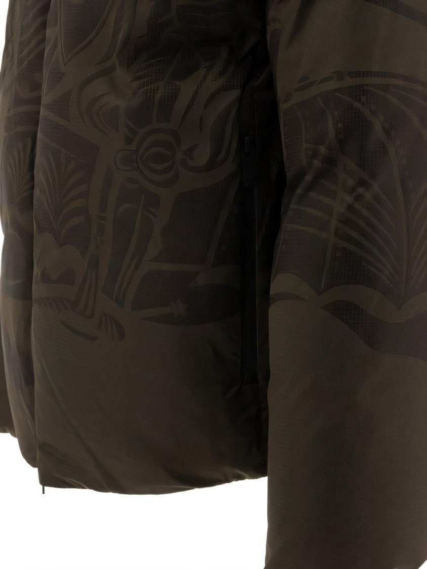 Padded Jacket with Prominent Graphic Print