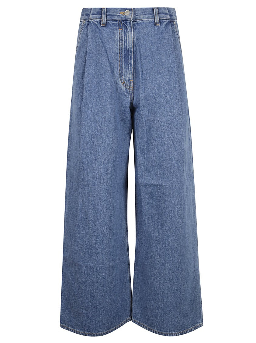 Wide-Leg High-Waist Denim Jeans