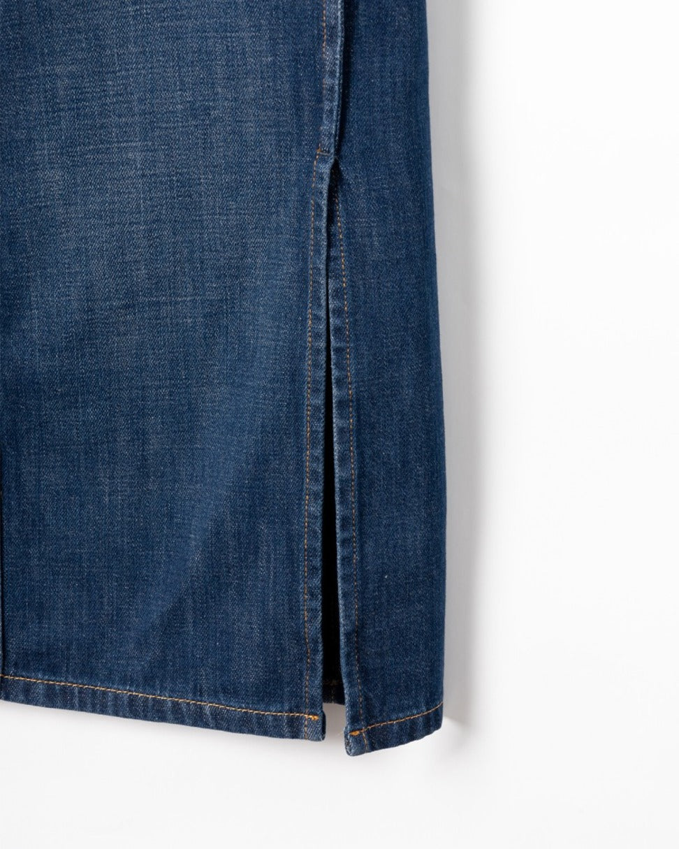 Mid-Length Denim Skirt