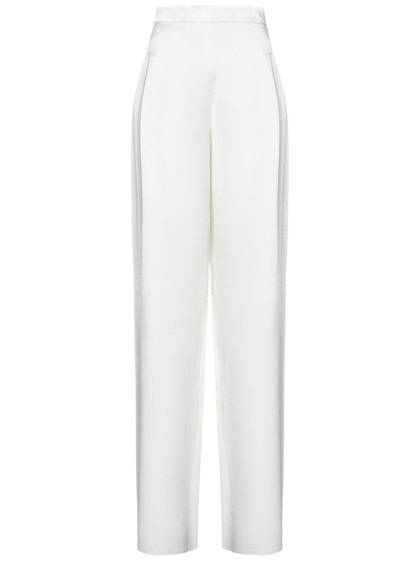 Sleek White Trousers With Tailored High Waist