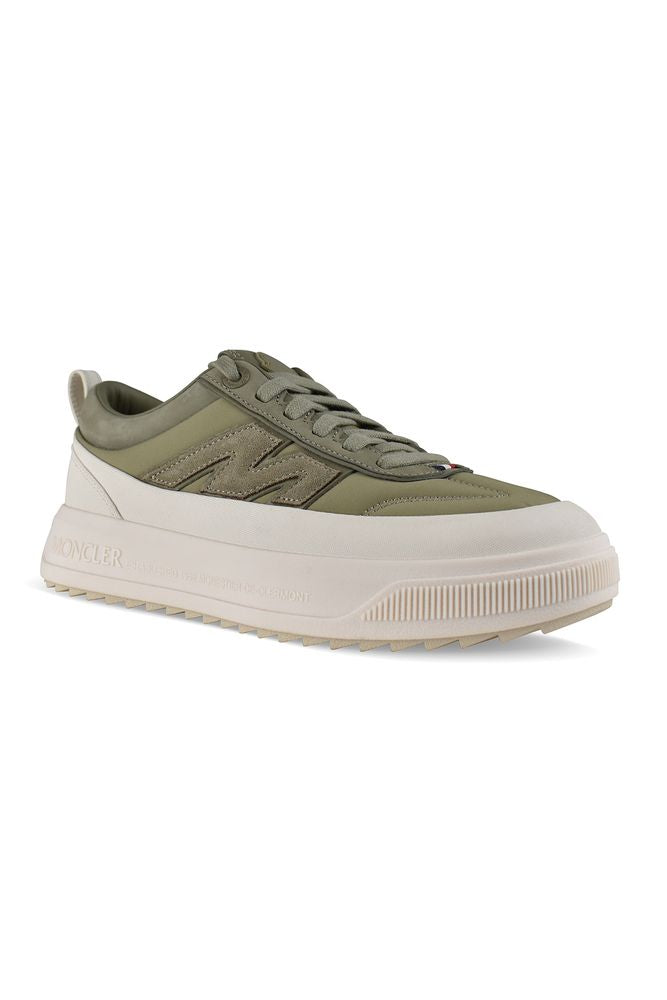 Khaki Green Nubuck Leather Sneakers