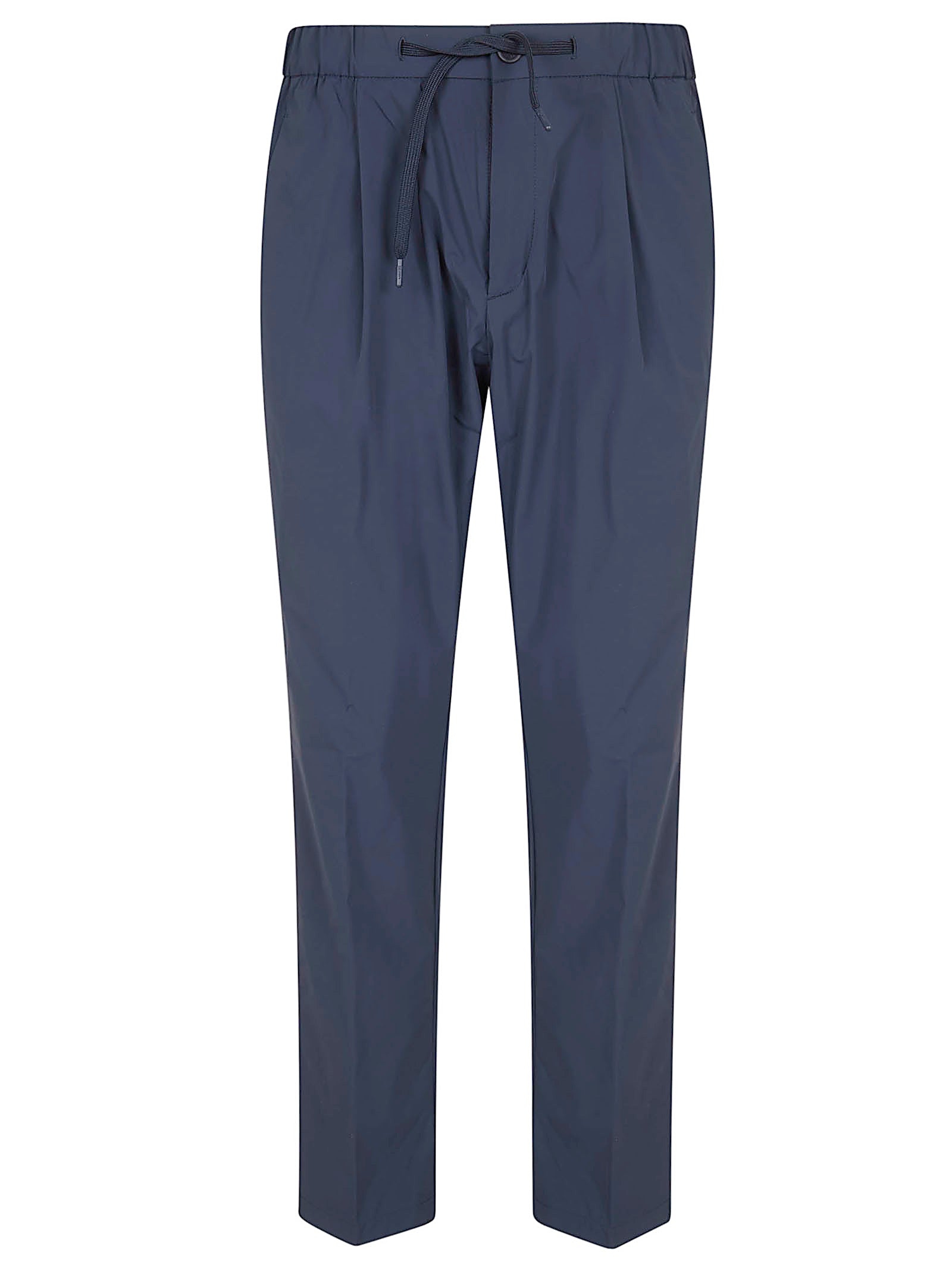 Technical Stretch Seersucker Trousers with Pleats