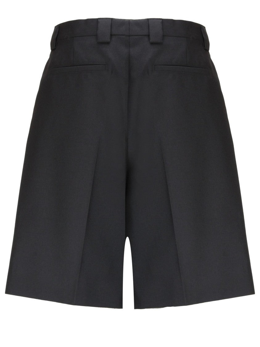 Wool Blend Twill Shorts