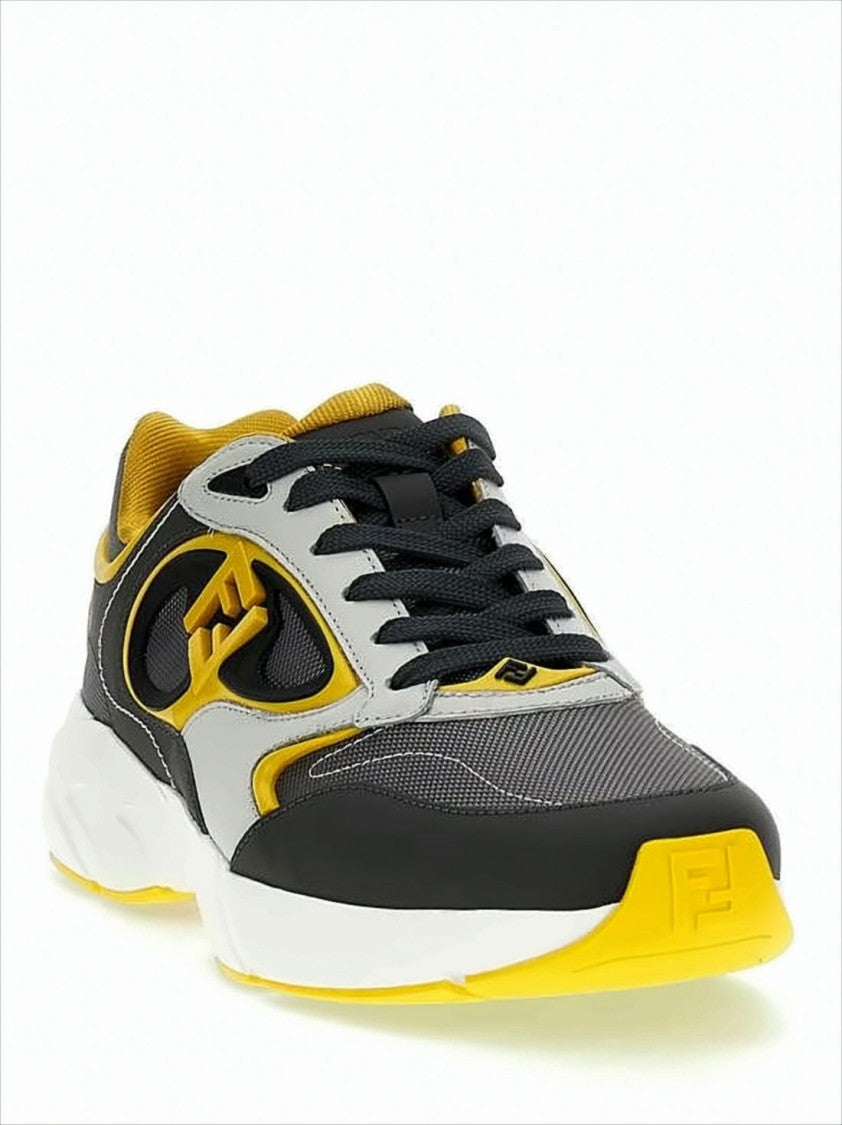Dynamic Layered Sneakers with Calf Leather