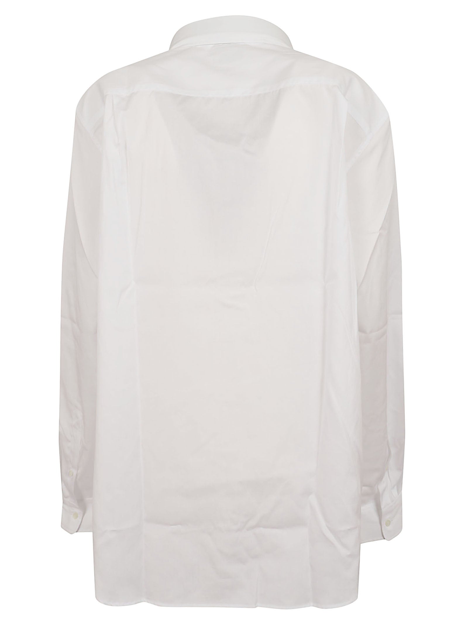 Relaxed-Fit White Cotton Poplin Shirt