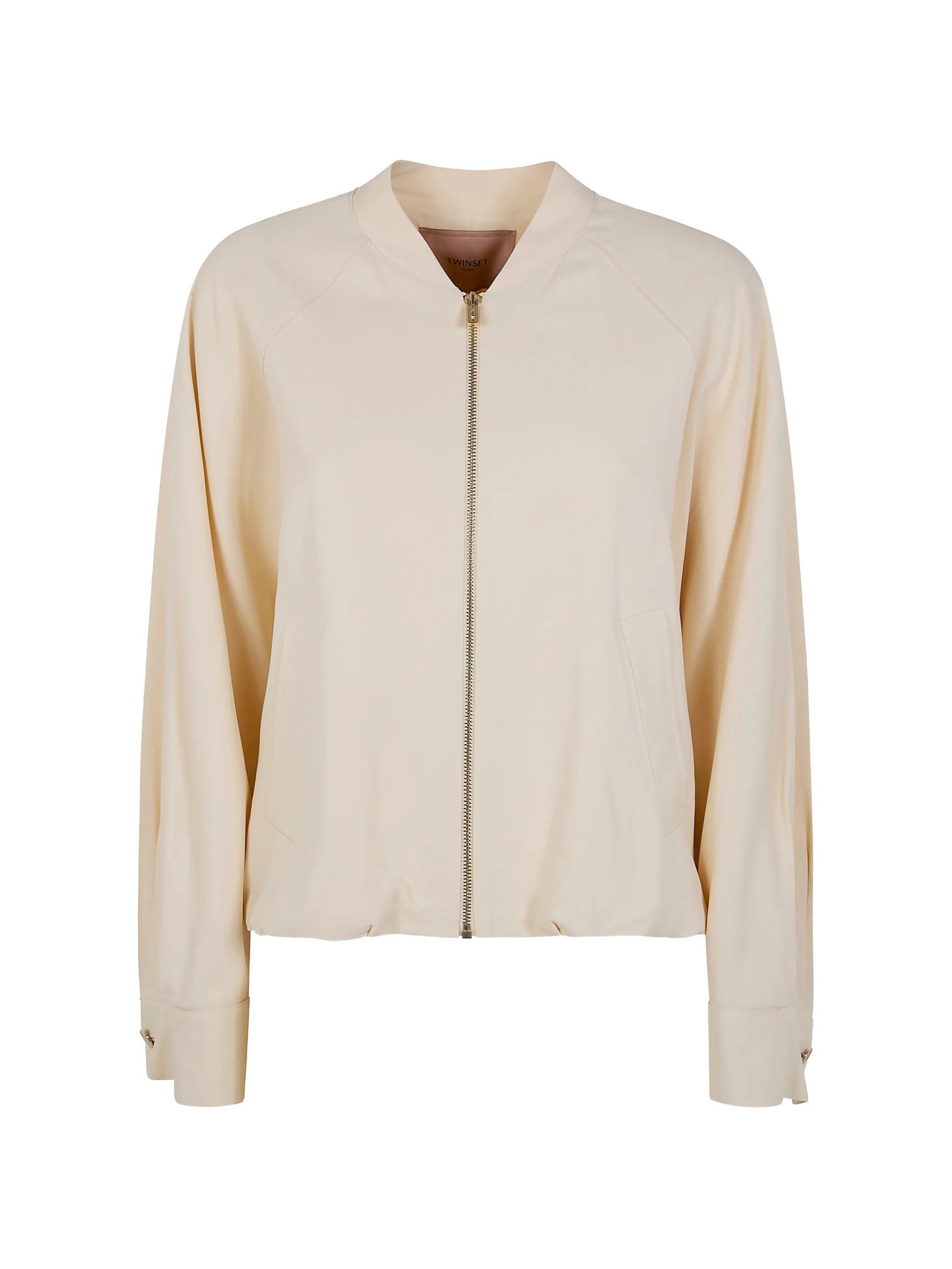 Cropped Lightweight Jacket with Front Zipper Closure