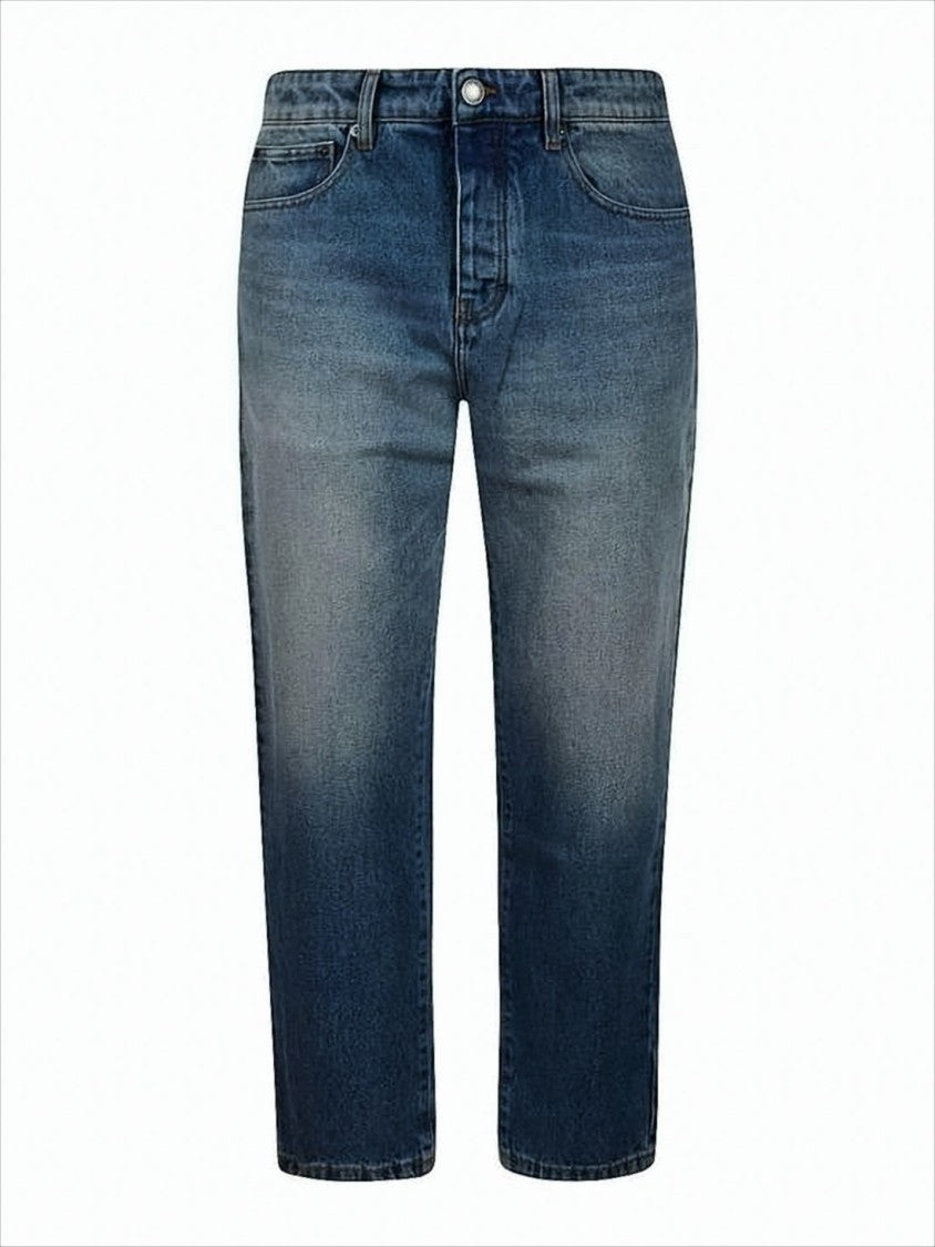 Straight-Leg Denim Pants with Traditional Five-Pocket Styling