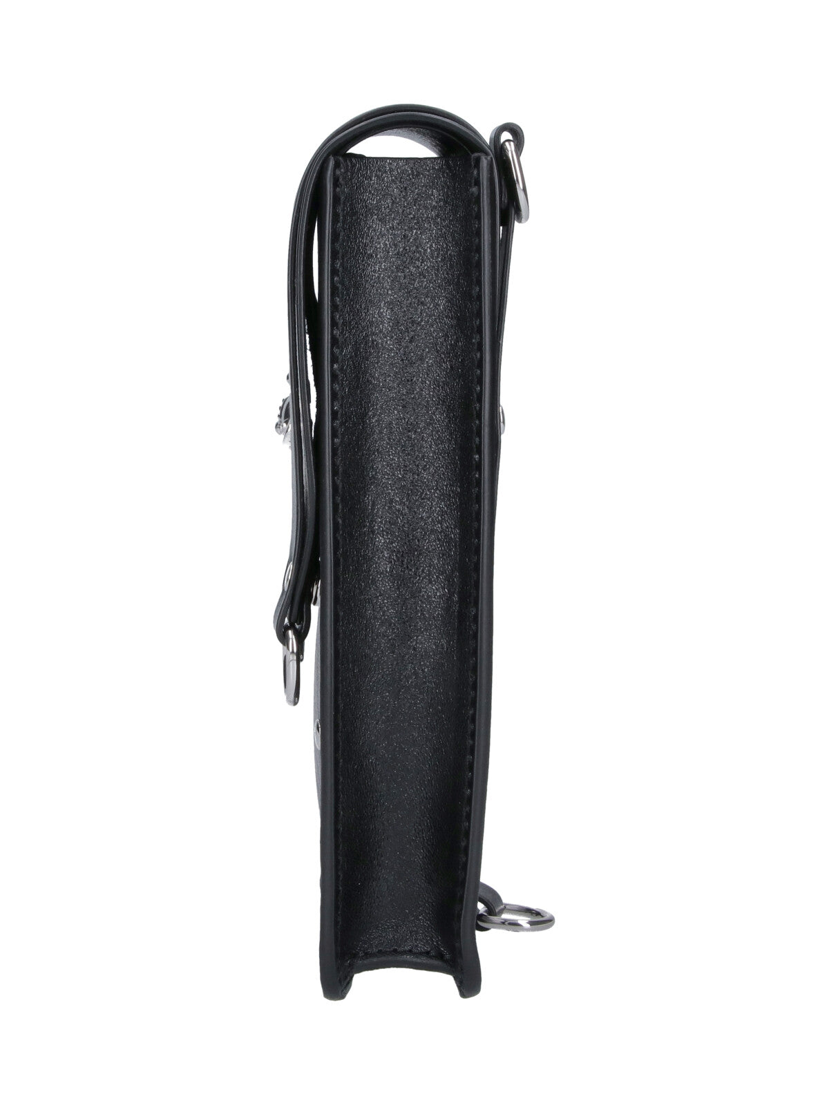 Black Structured Rectangular Flap Bag