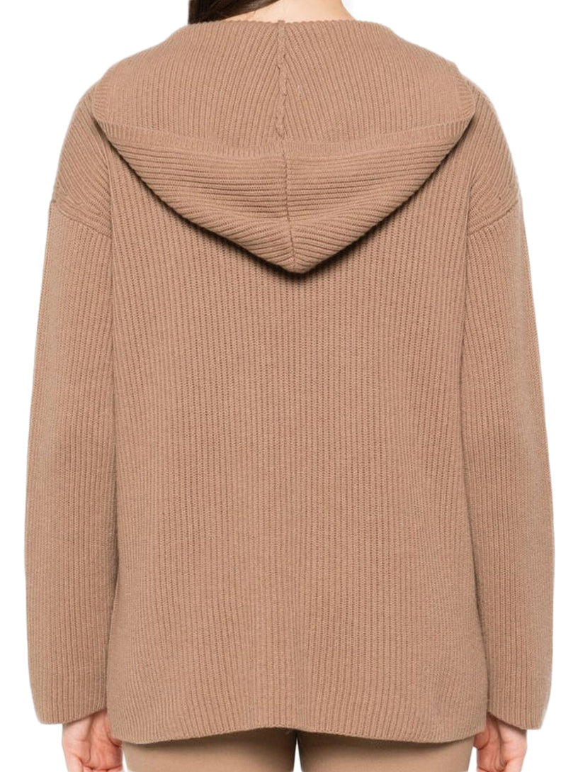 Ribbed Knit Sweater with Chevron Pattern
