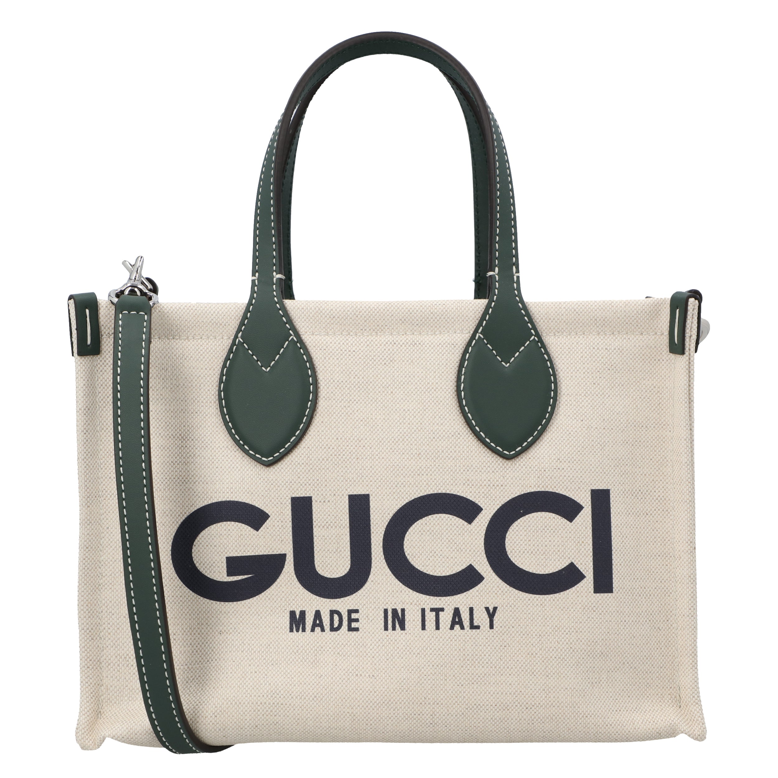 Small Tote Bag With Print Green