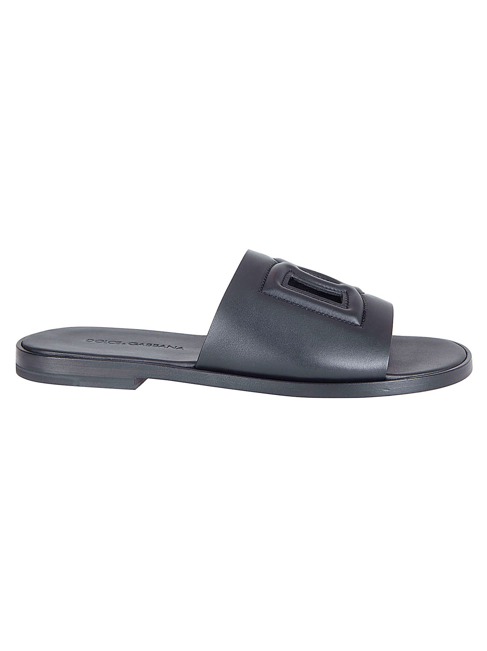 Open-Toe Slip-On Sandals with Logo Detail