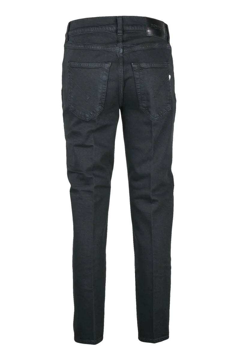 Straight-Leg Black Denim Jeans