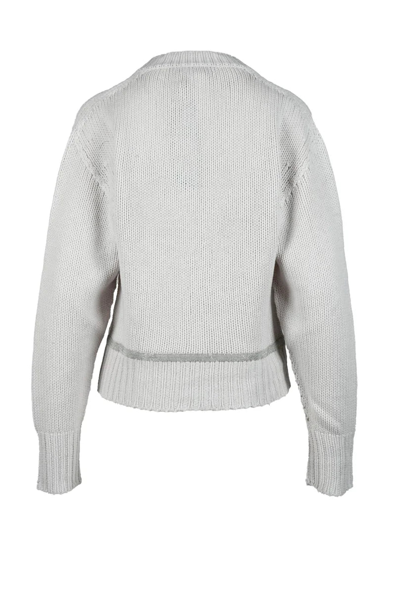 Wool Silk Cashmere Cardigan - Beige