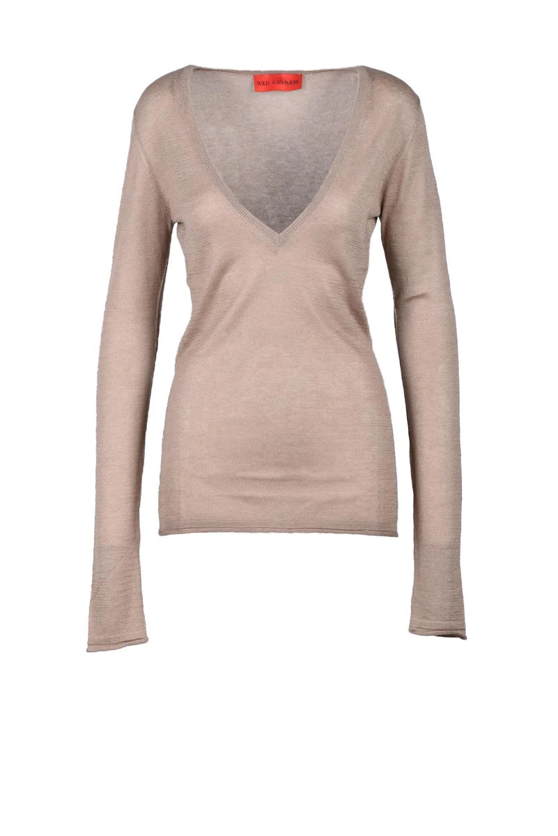 Silk/Cashmere Sweater - Taupe