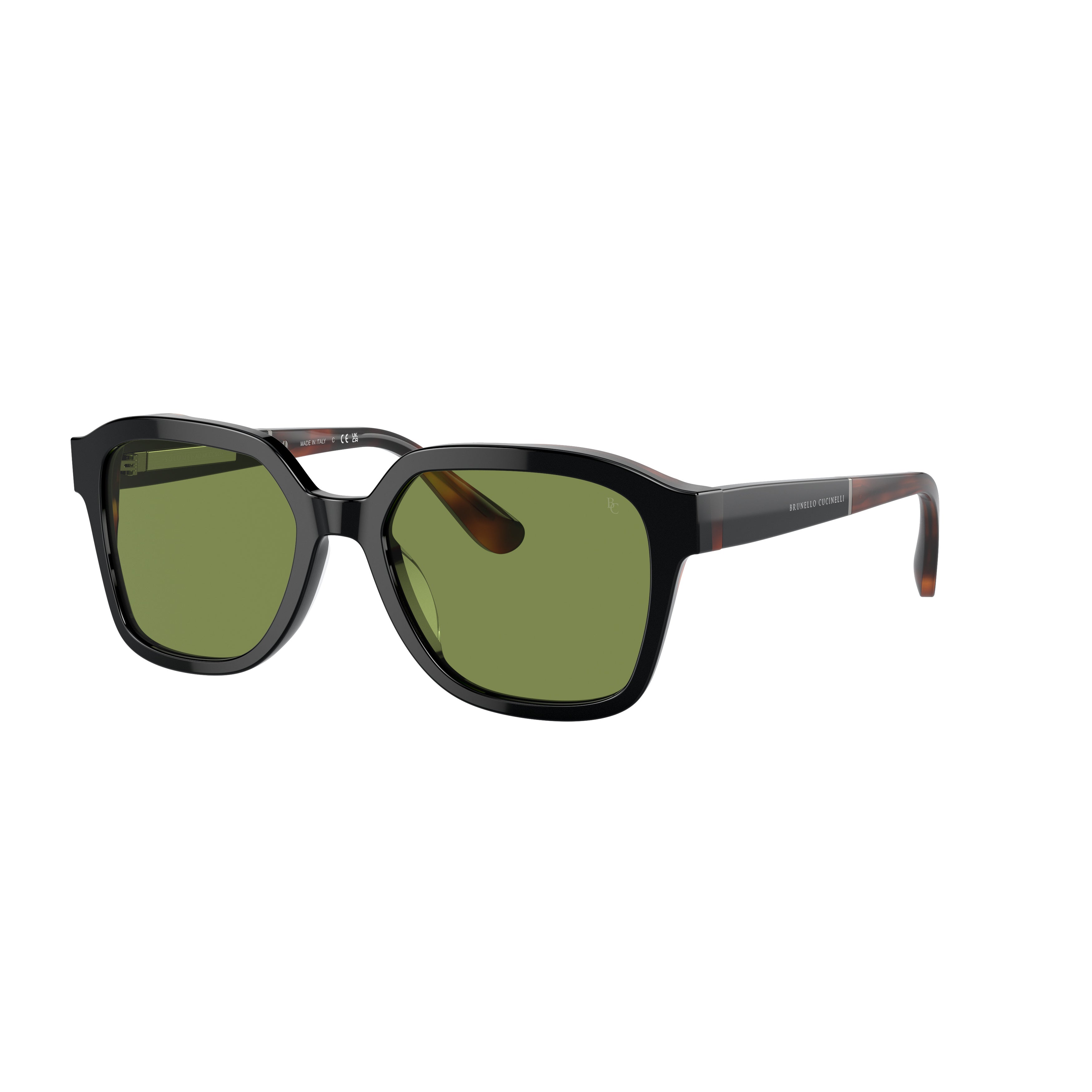 0bc4005s Square-Shaped Acetate Sunglasses with Tortoiseshell Temples