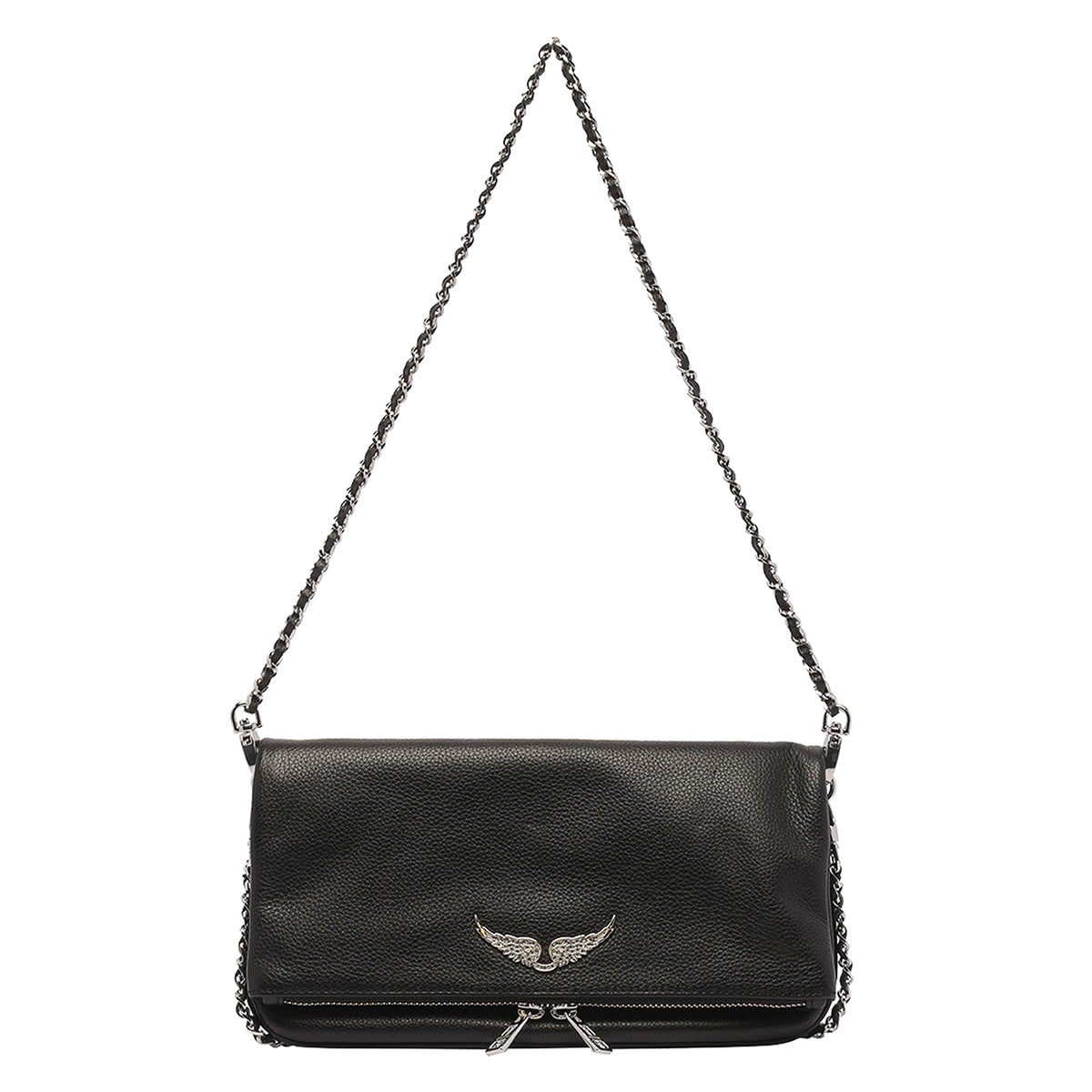 Black Leather Rock Shoulder Bag