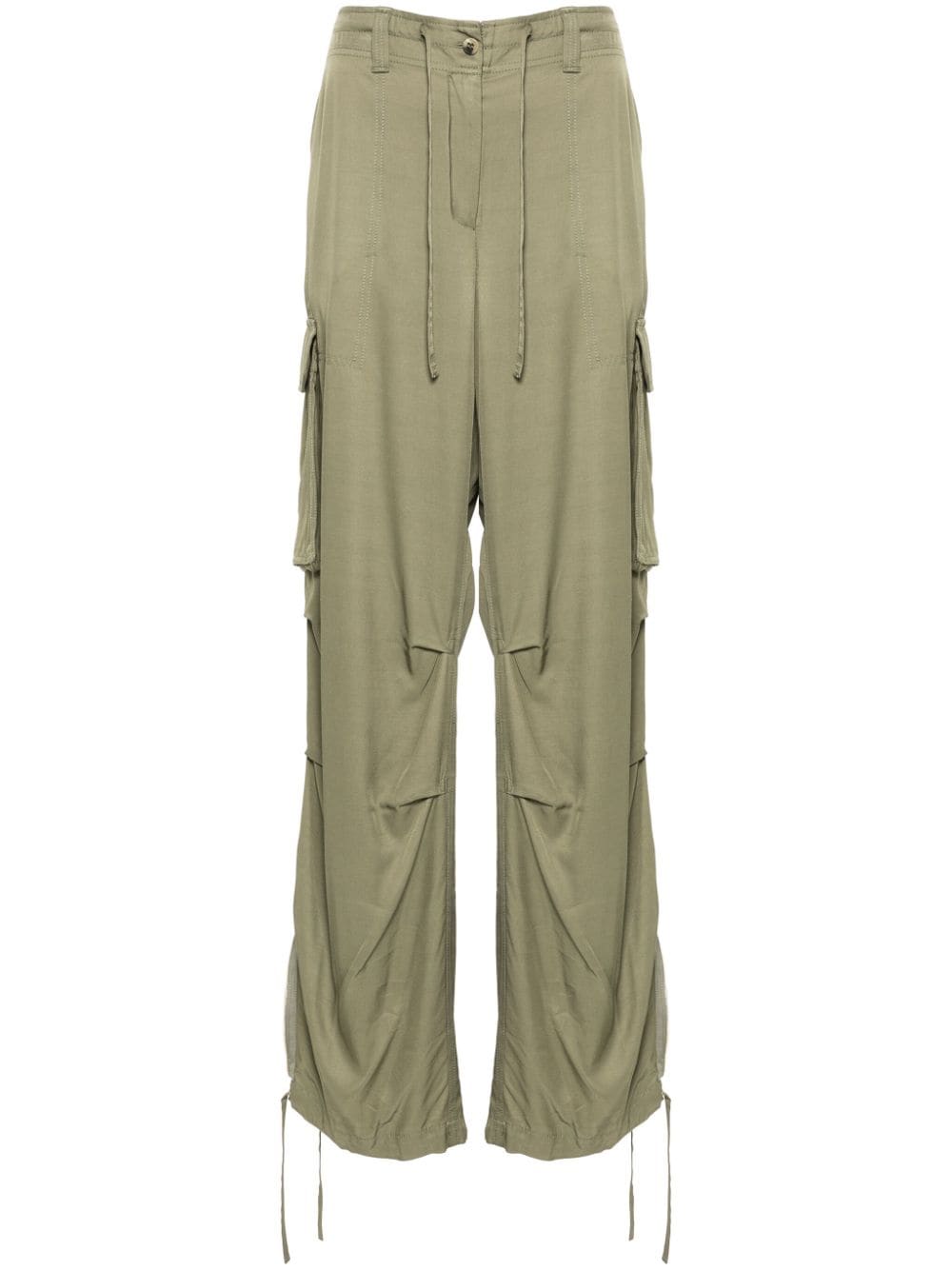 Wide-Leg Trousers with Functional Cargo Pockets
