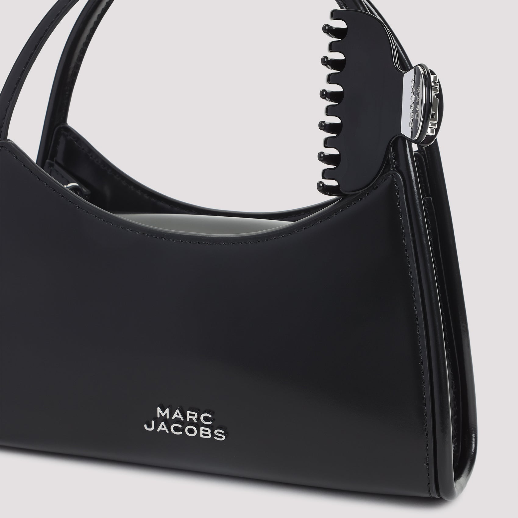Compact Black Leather Shoulder Bag
