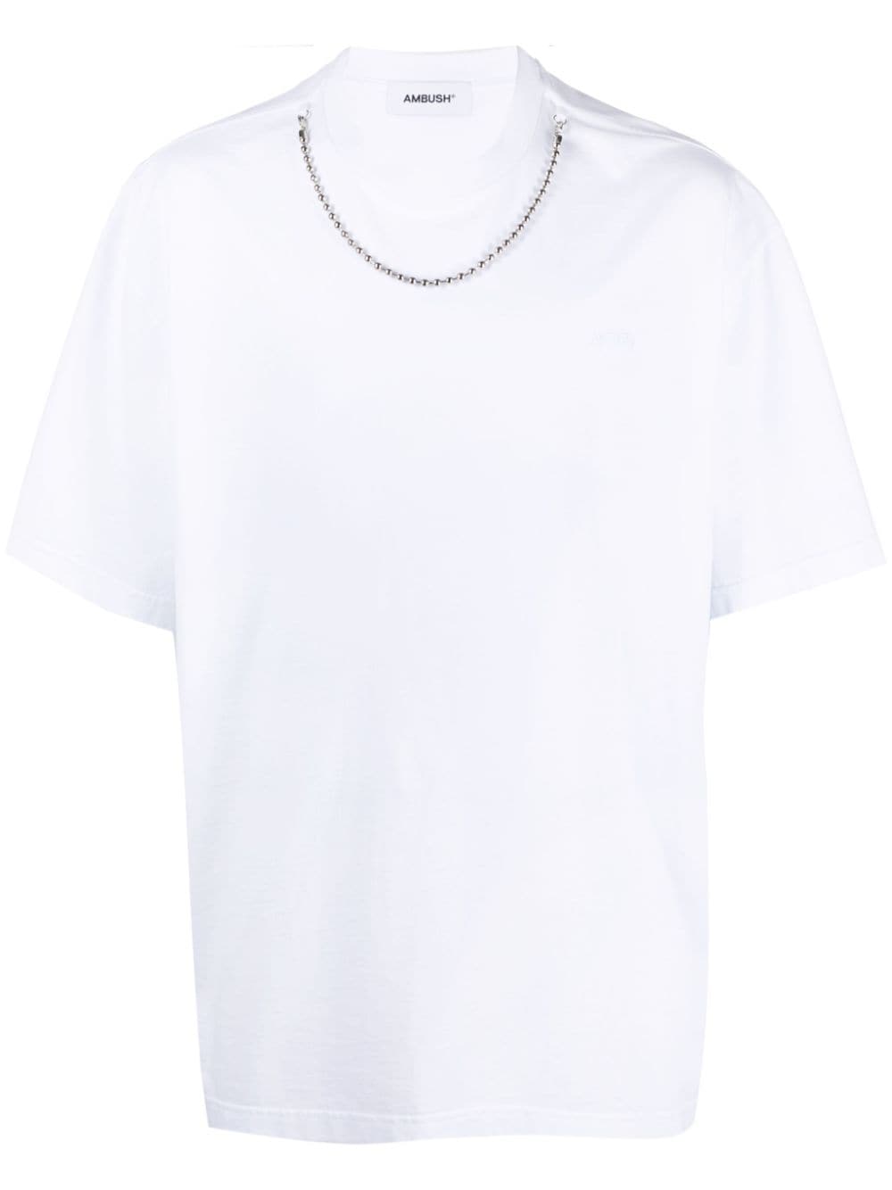 White Ballchain Loose-Fitting Cotton T-Shirt