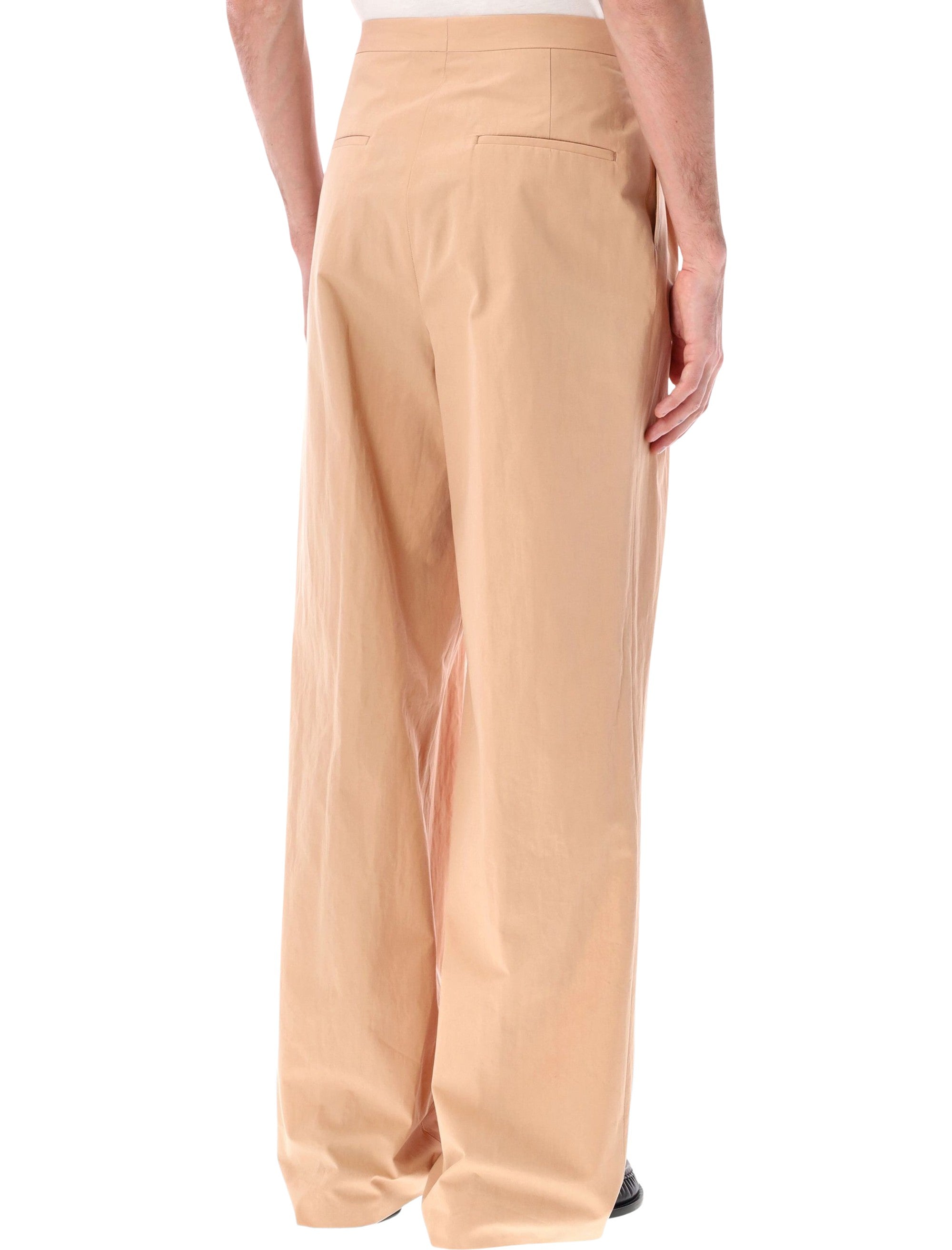 Pleated Cotton Poplin Pants