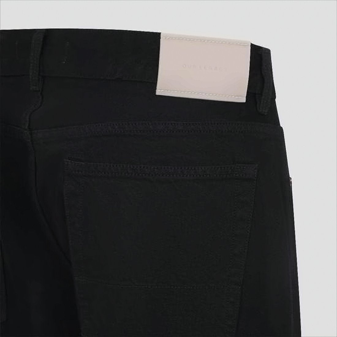 Straight-Leg Black Denim Pants