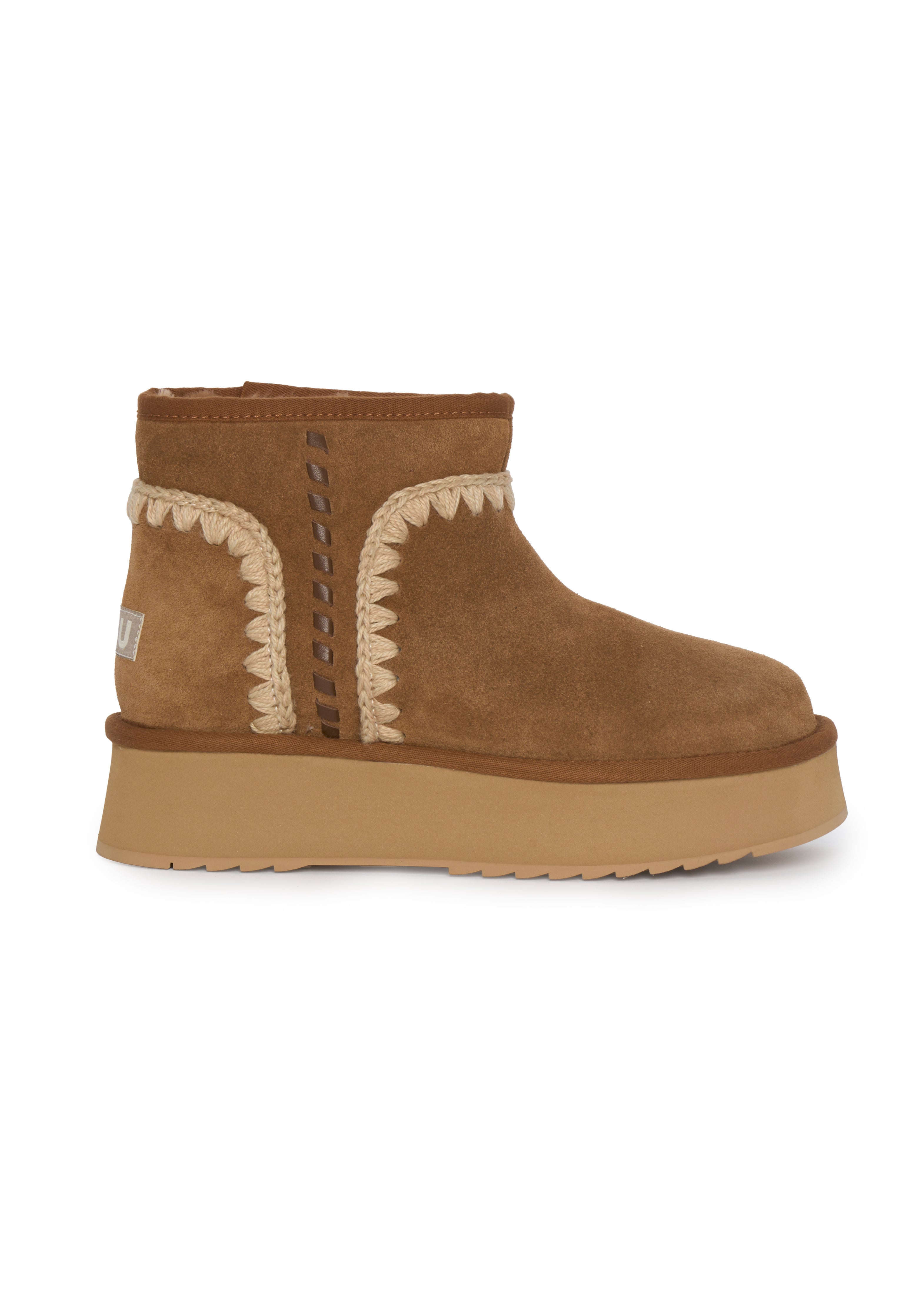 Slip-On Ankle Boots With Hand-Crochet Wool Detailing