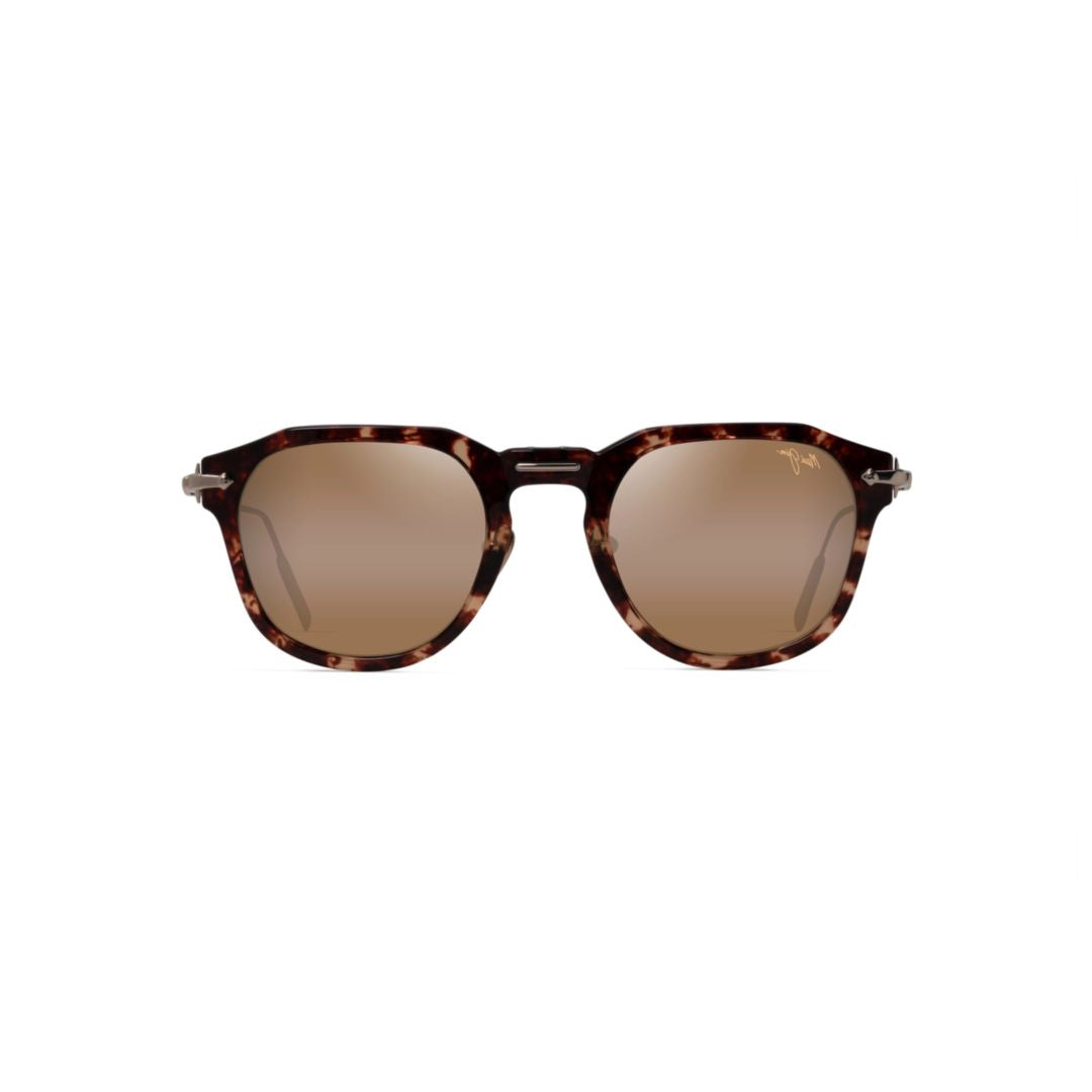Alika Classic Square Tortoiseshell Sunglasses with Metallic Temples