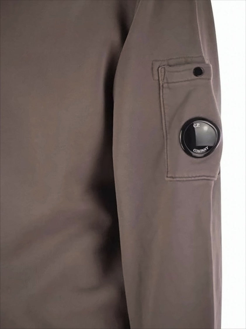 Long-Sleeve Minimalist Cotton Sweatshirt With Distinctive Lens Detail