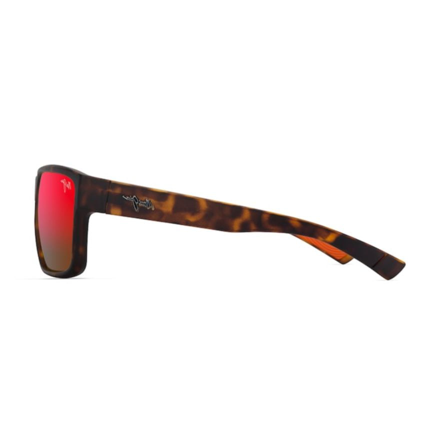 Uila Rectangular Tortoiseshell Sunglasses with Reflective Red Lenses