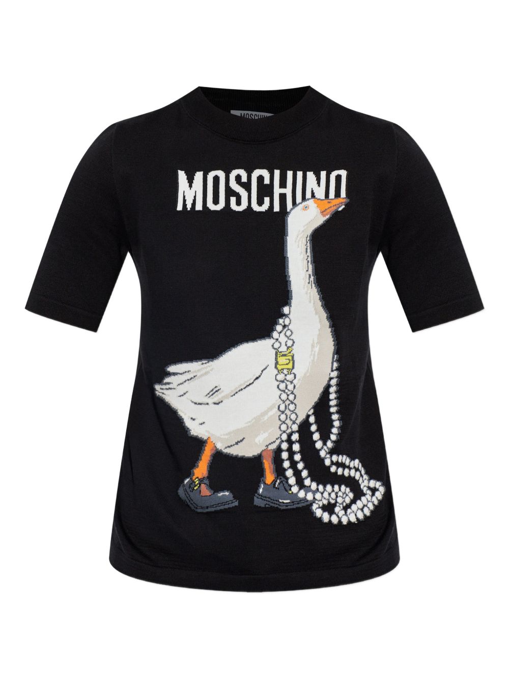 Goose Graphic Ribbed Knit Top