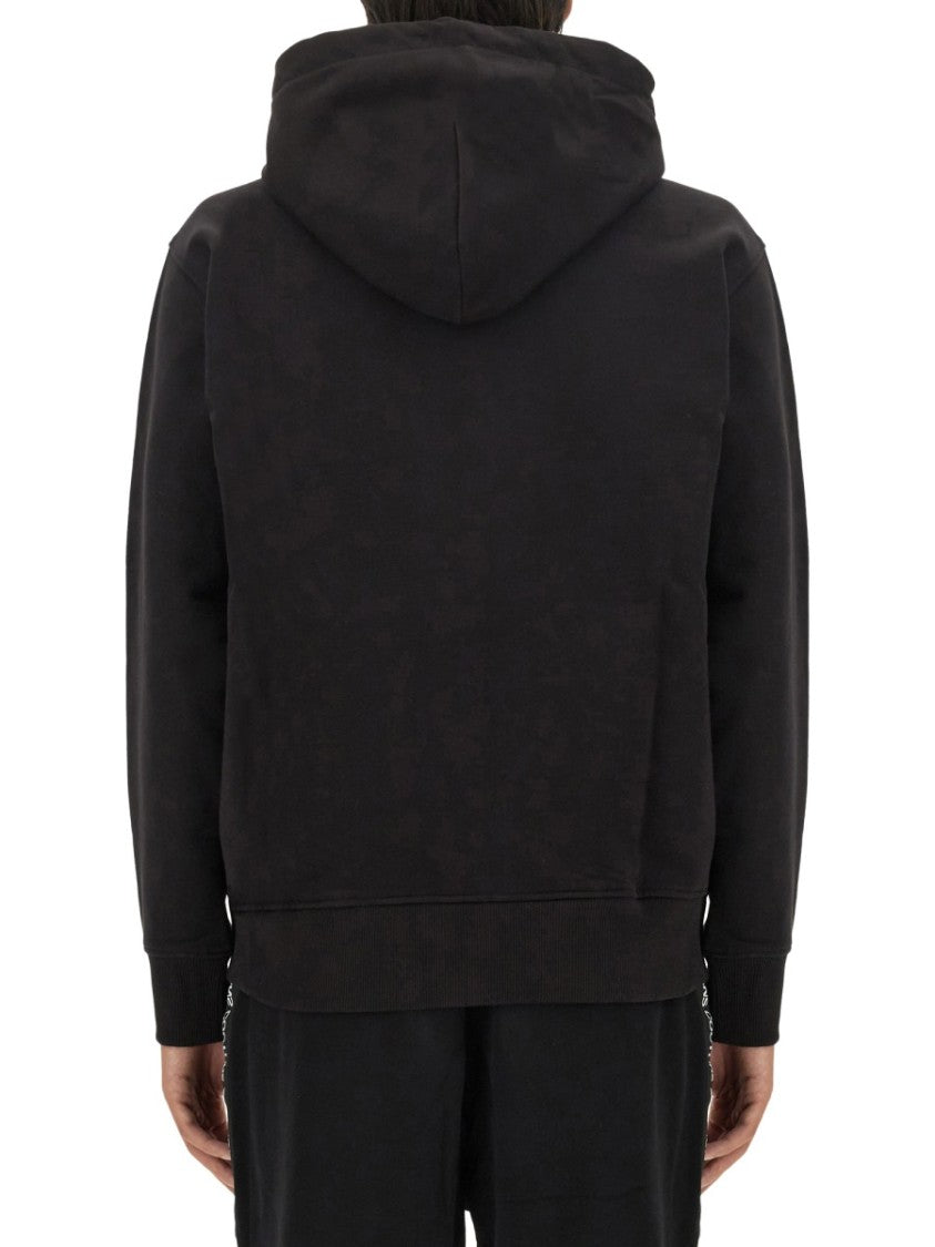 Logo-Emblazoned Black Sweatshirt With Classic Hood