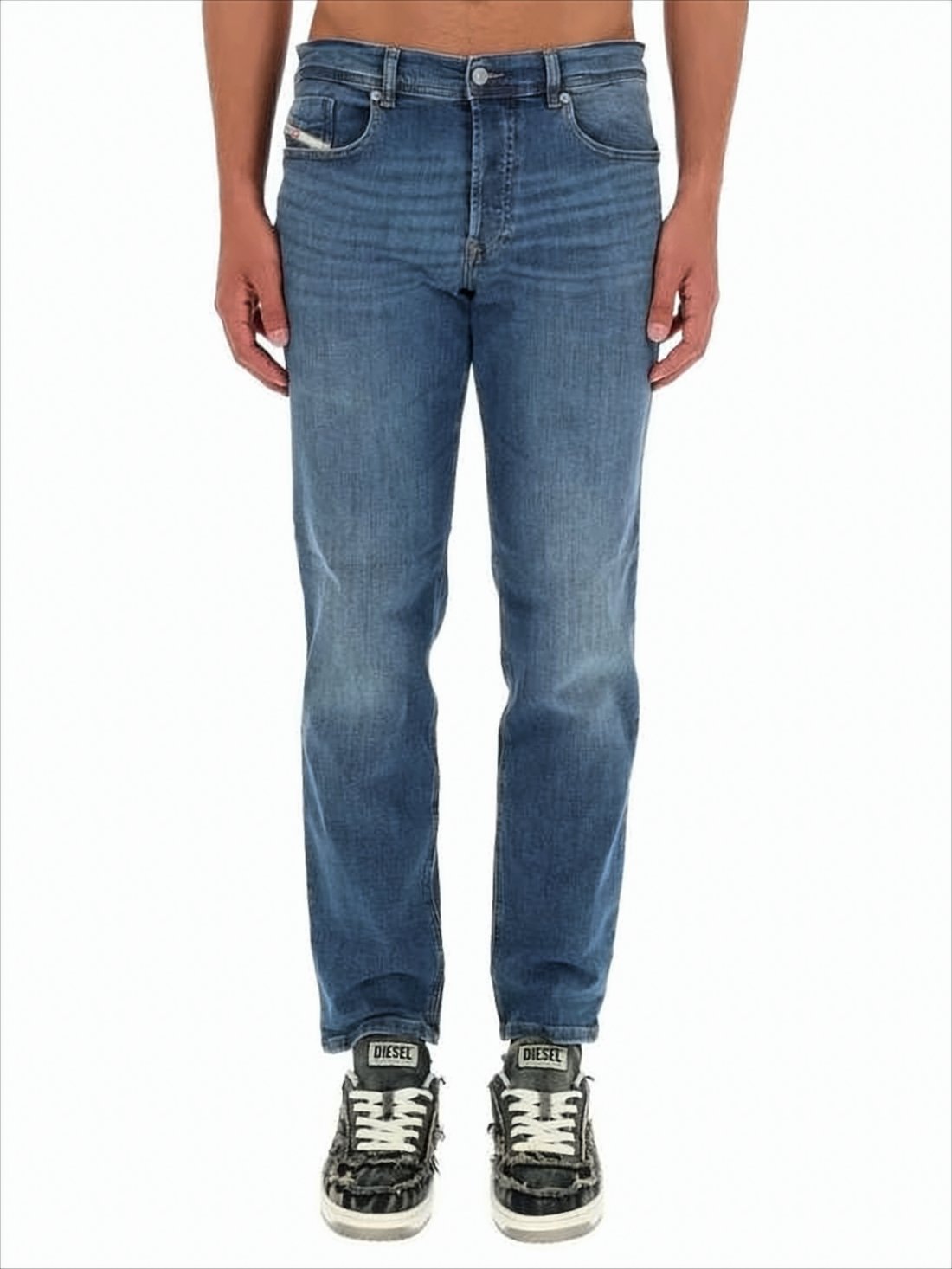 Straight-Leg Denim Pants With Subtle Fading