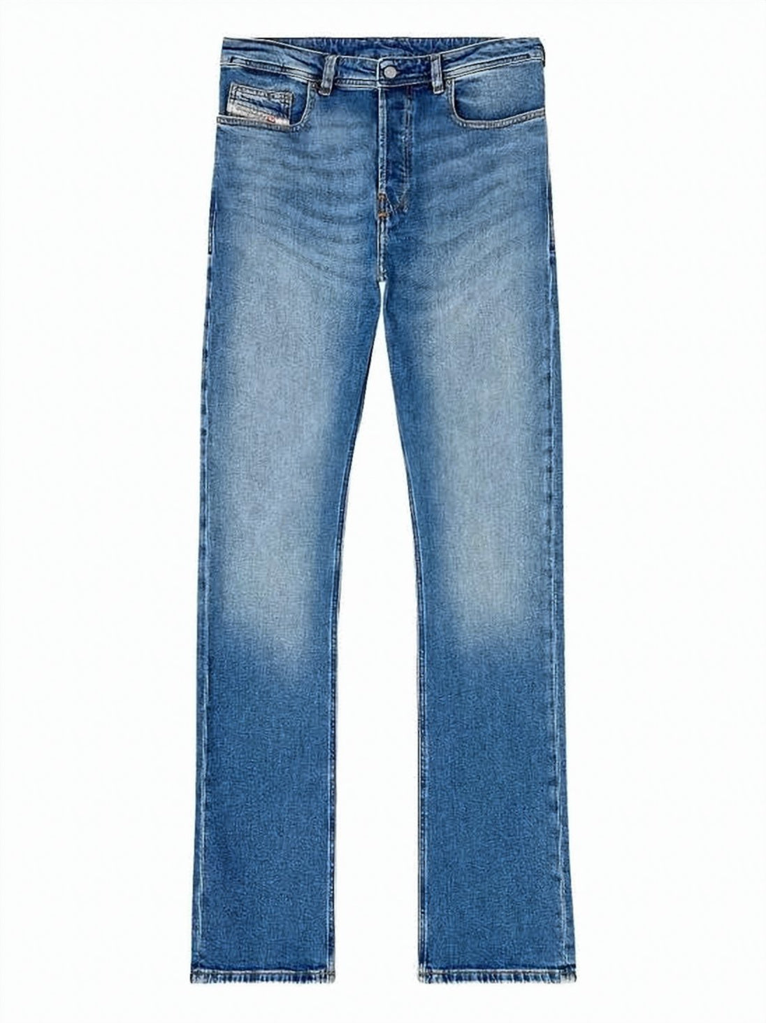 Straight-Leg Denim Pants in Medium Blue Wash