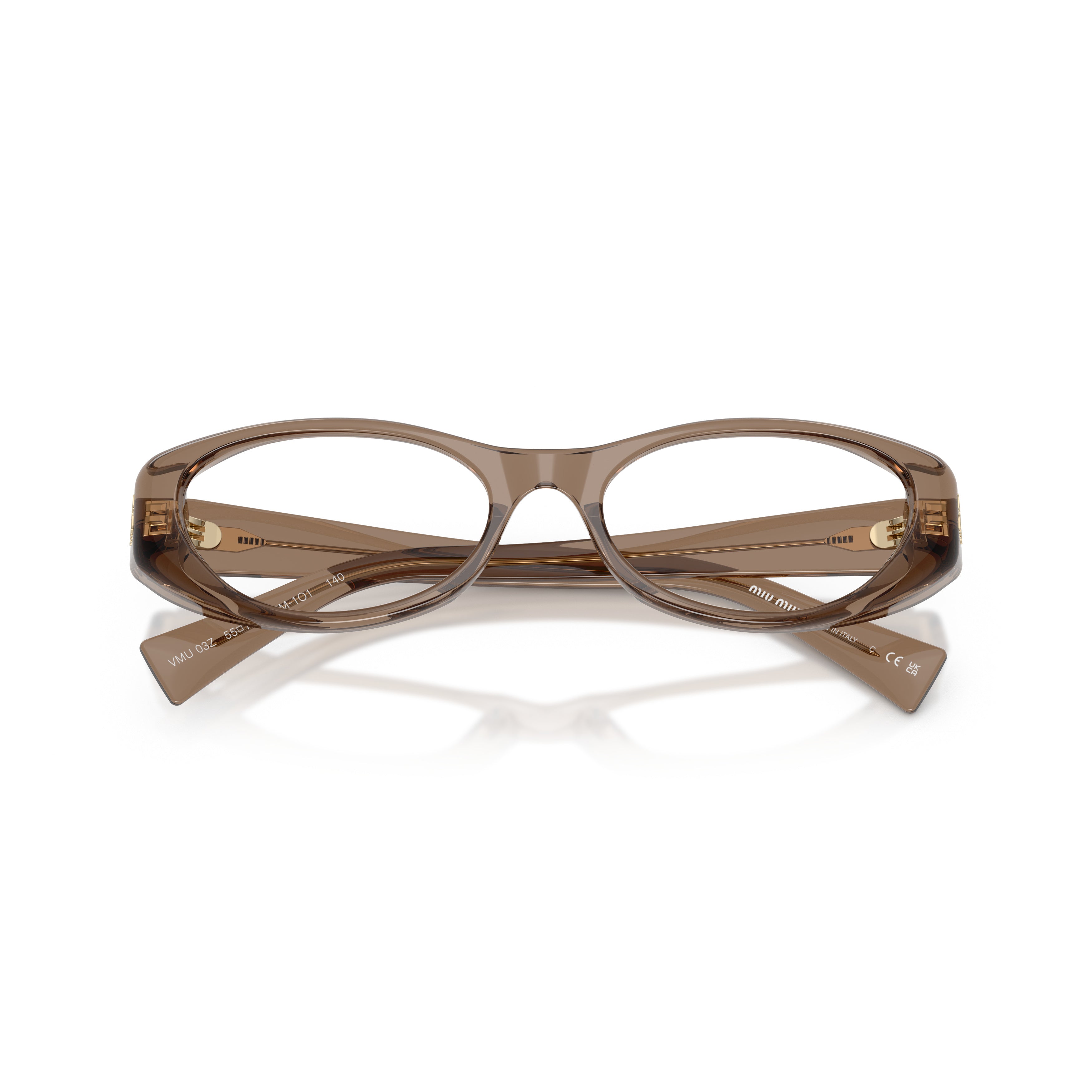 0mu 03zv Translucent Brown Acetate Cat-Eye Sunglasses