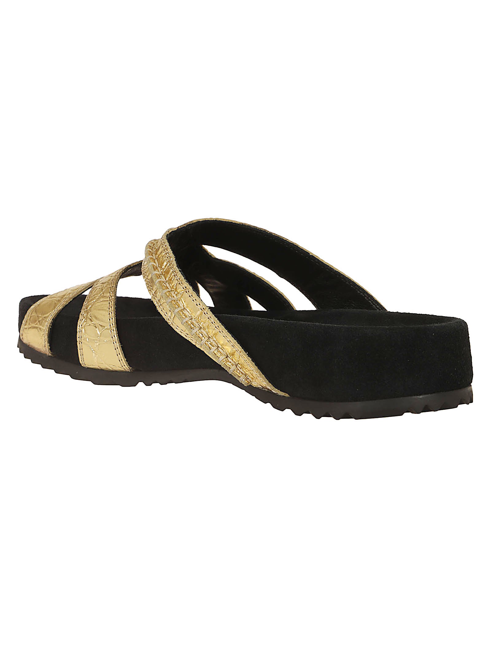 Interwoven Gold Calfskin Sandals