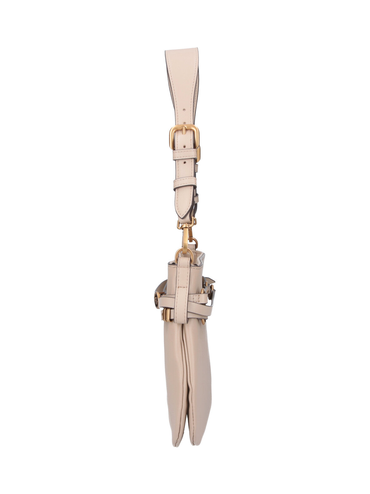 Beige Medium Belt Shoulder Bag
