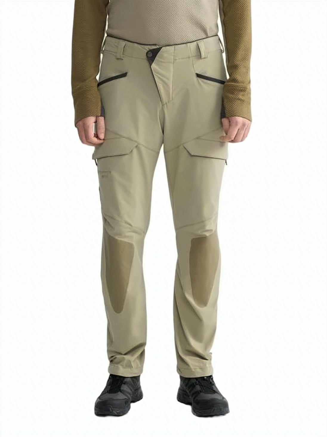 Technical Straight Pants with Articulated Knees