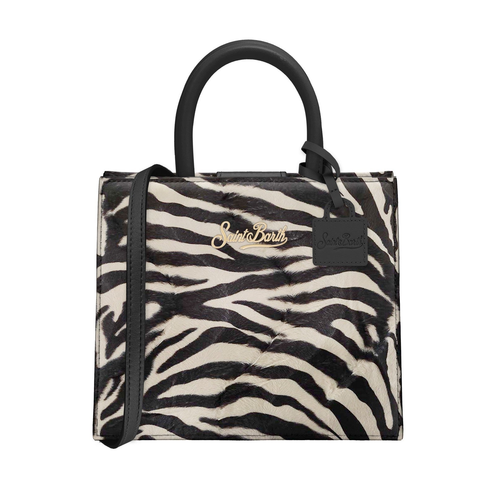 Compact Zebra Print Mini Shop Bag